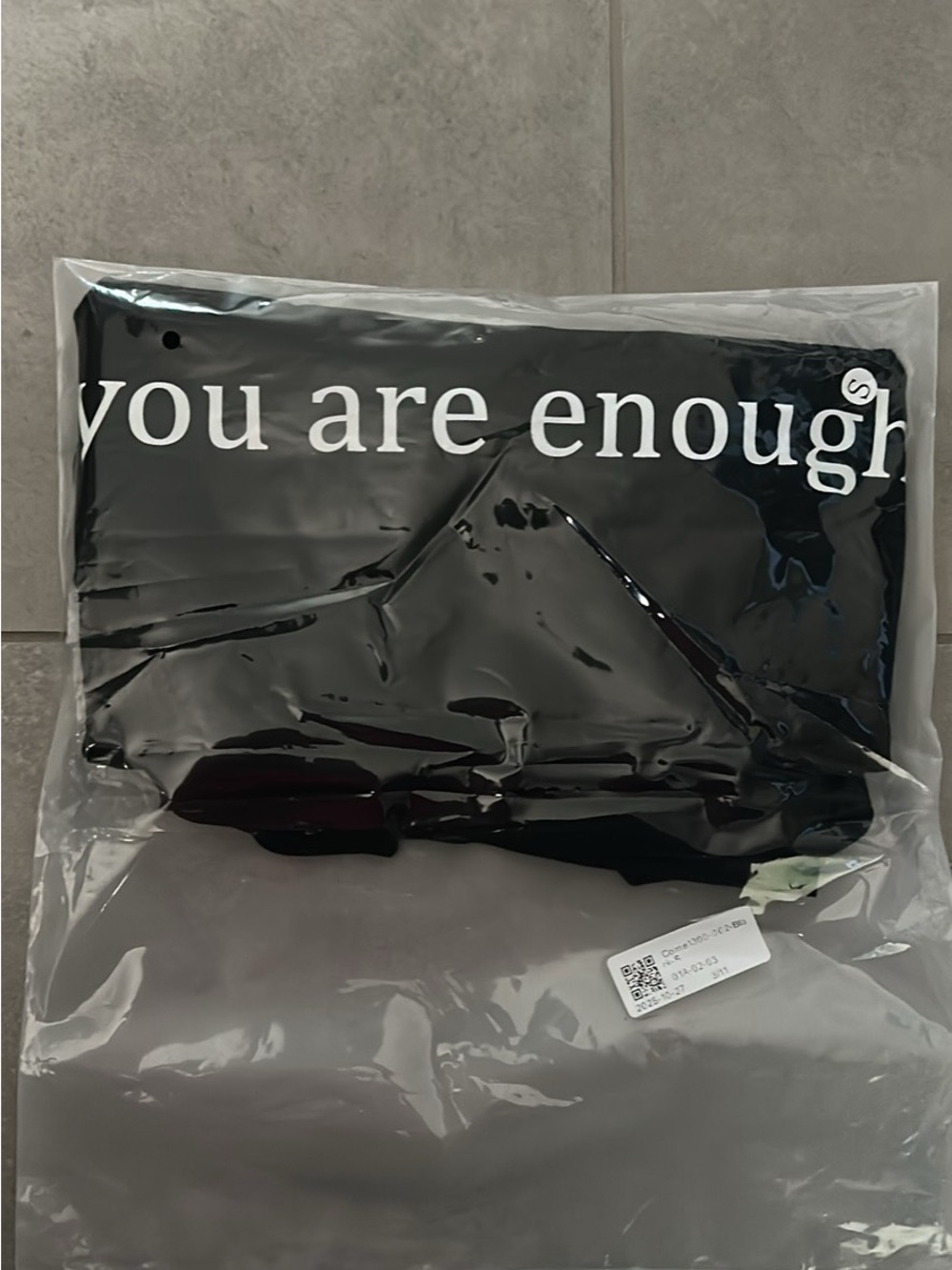 Black 'you are enough' Dear Person Co. Graphic Tee